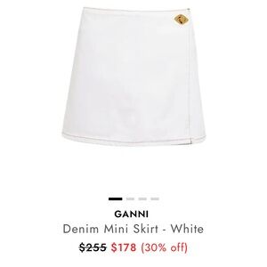 Ganni White Denim Mini Skirt